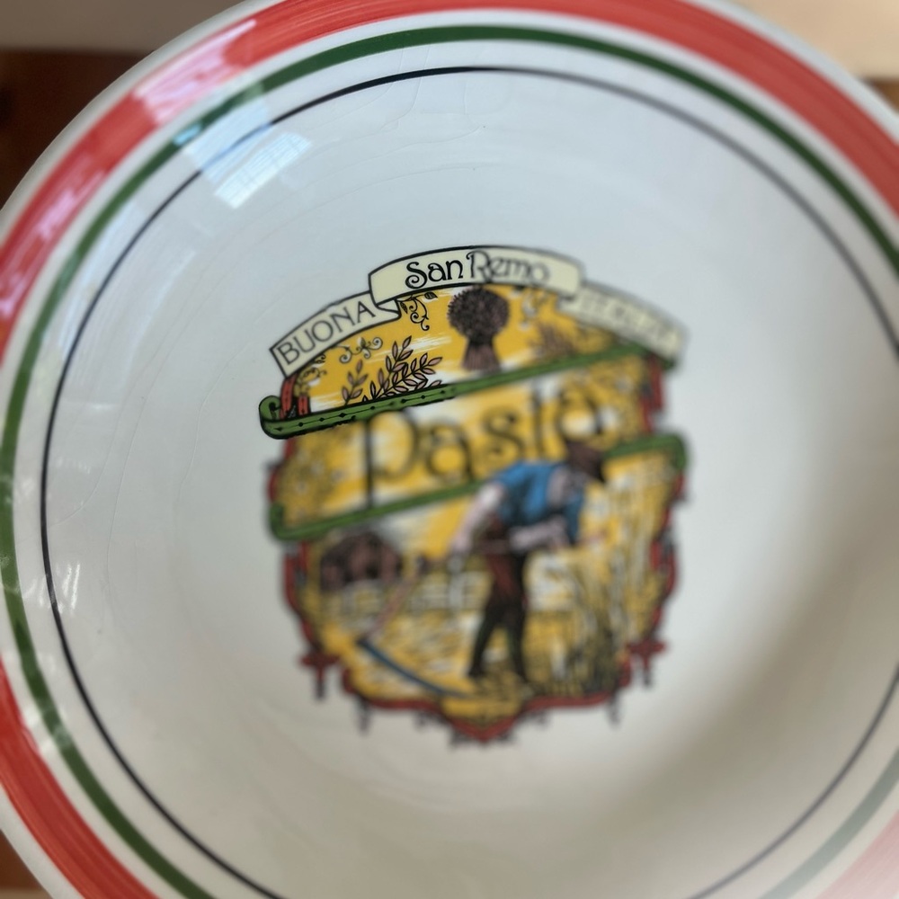 Vintage Himark Buona San Remo Italia Pasta Spaghetti Bowl Made in Italy 12”